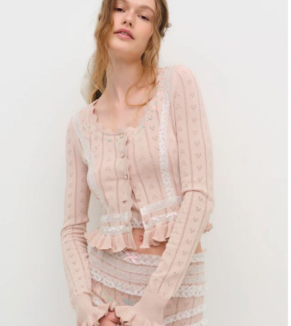 For Love & Lemons X Victoria’s Secret Eloise Knit Cardigan Size S - Picture 4 of 13